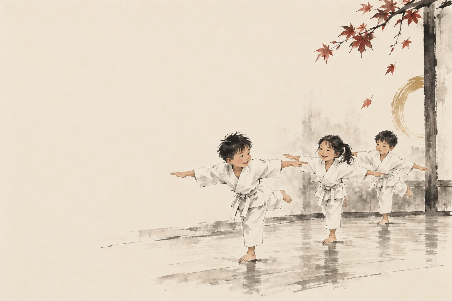 Sumi-e-Illustration für Aiki-Spiele